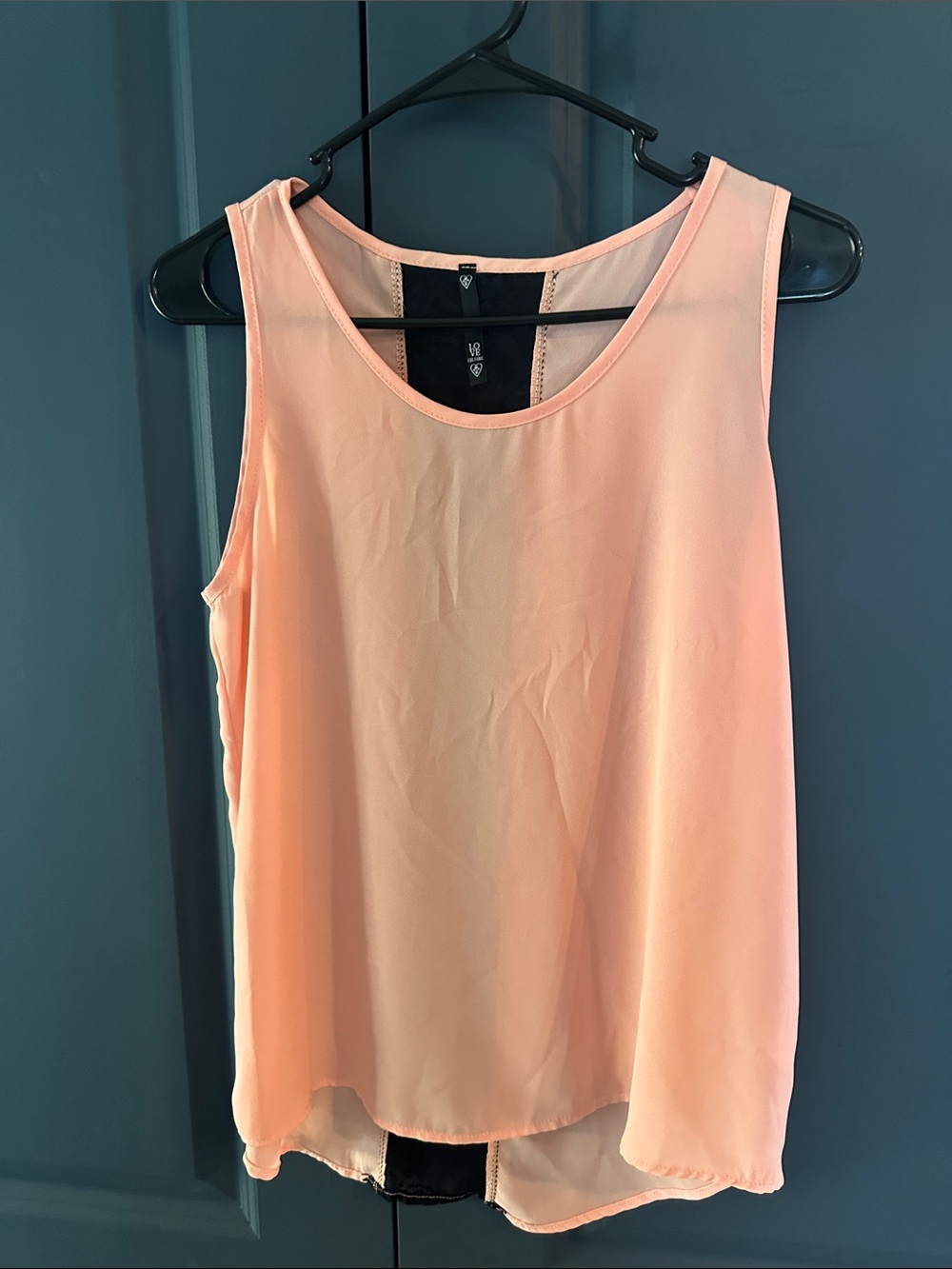 Love Culture Peach Sleeveless Layered Chiffon Camisole